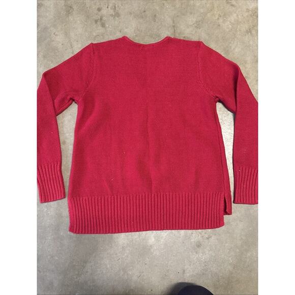 CHAPS Ralph Lauren Womens V-Neck Cotton Cable Knit Academia Sweater Fisherman - Picture 8 of 8